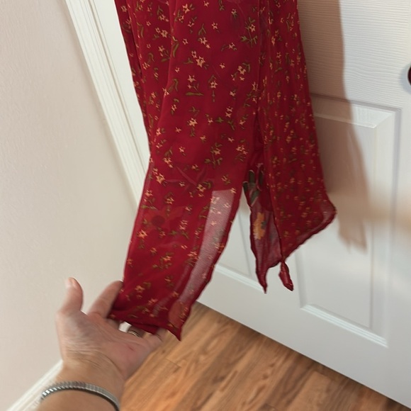 Vintage Reversible Floral Red Skirt, 1X - Picture 4 of 5